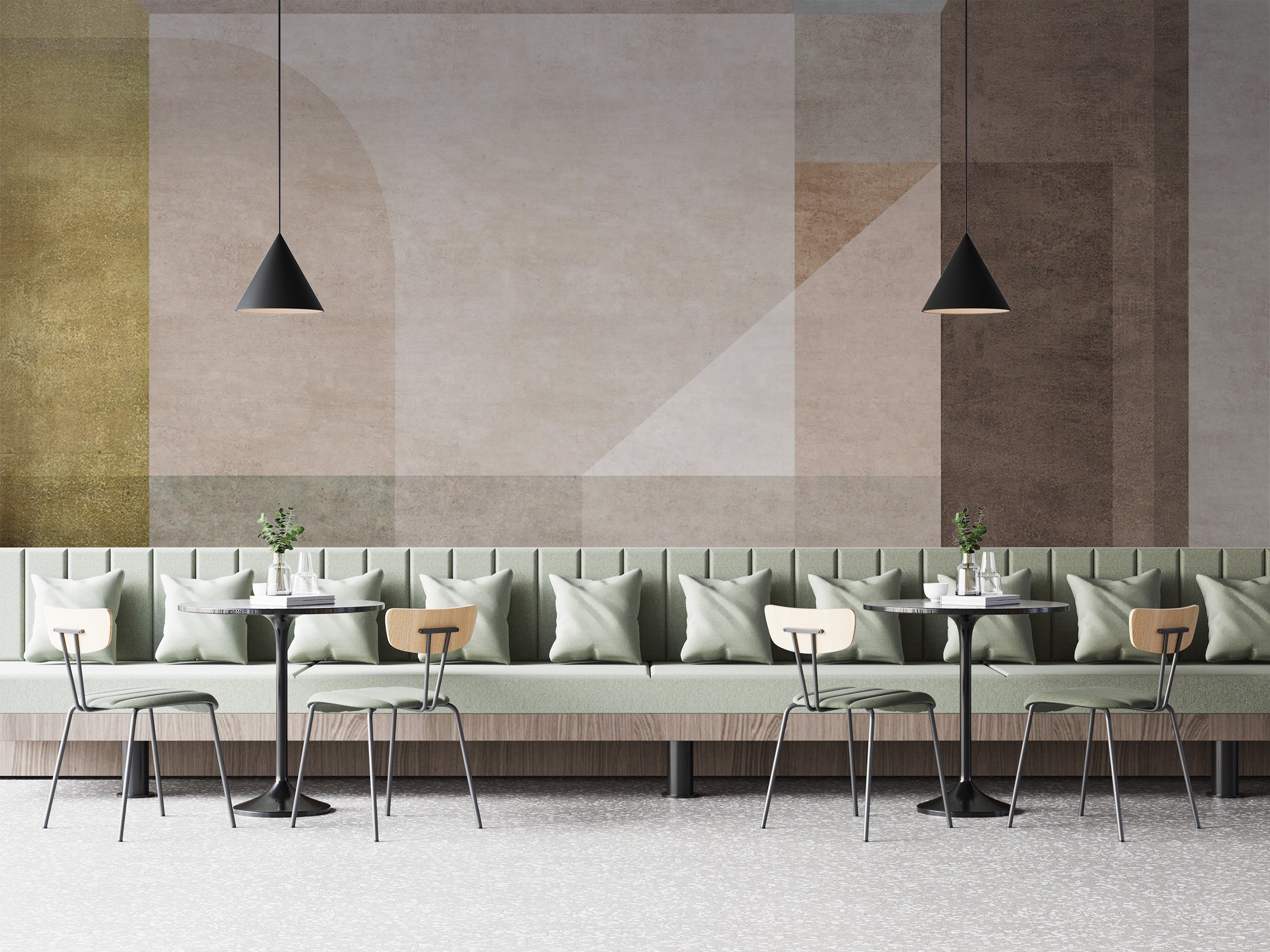 Scandinavian style wallpaper with clean lines
