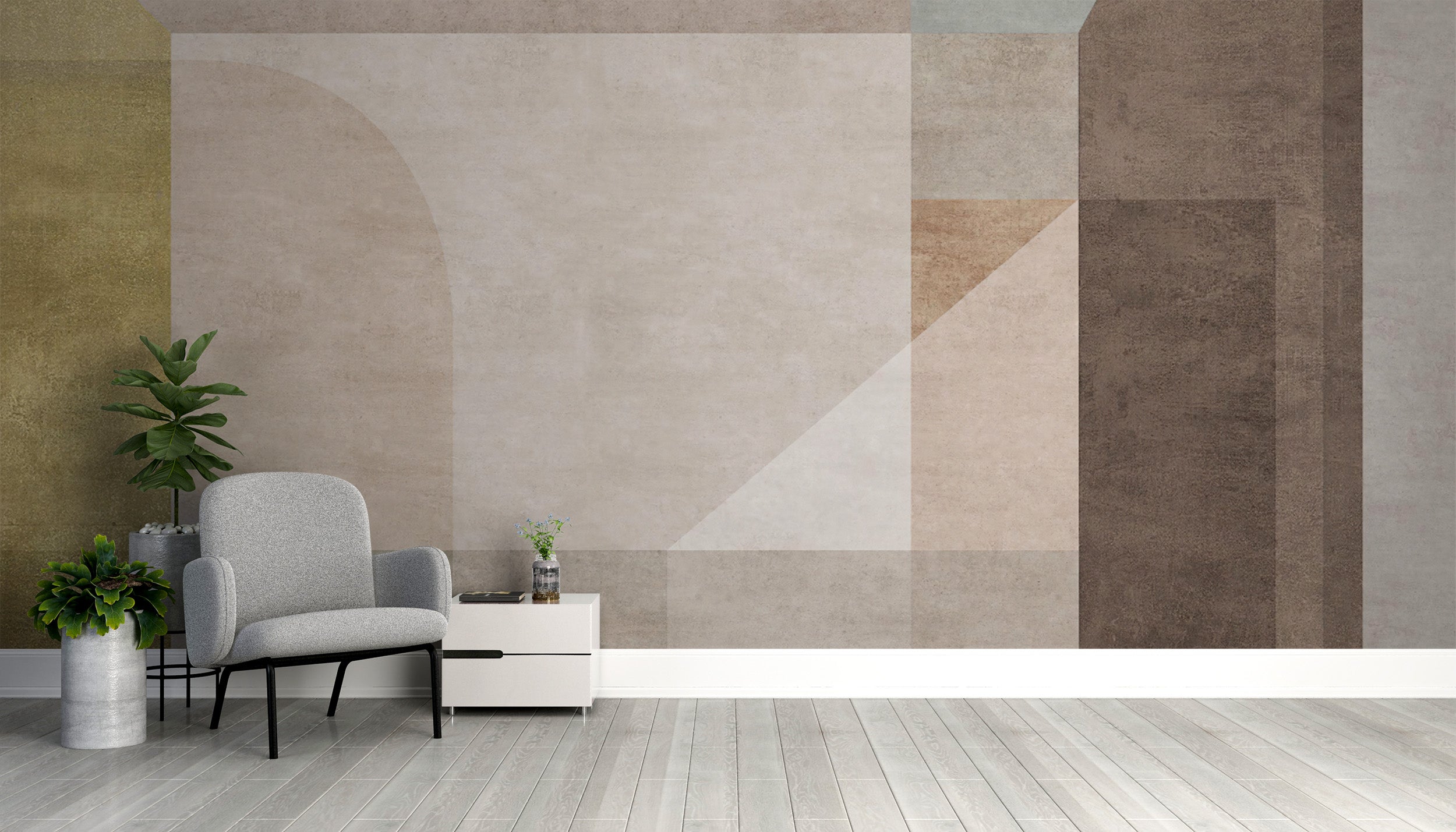 Muted earth tone geometric abstract wallpaper
