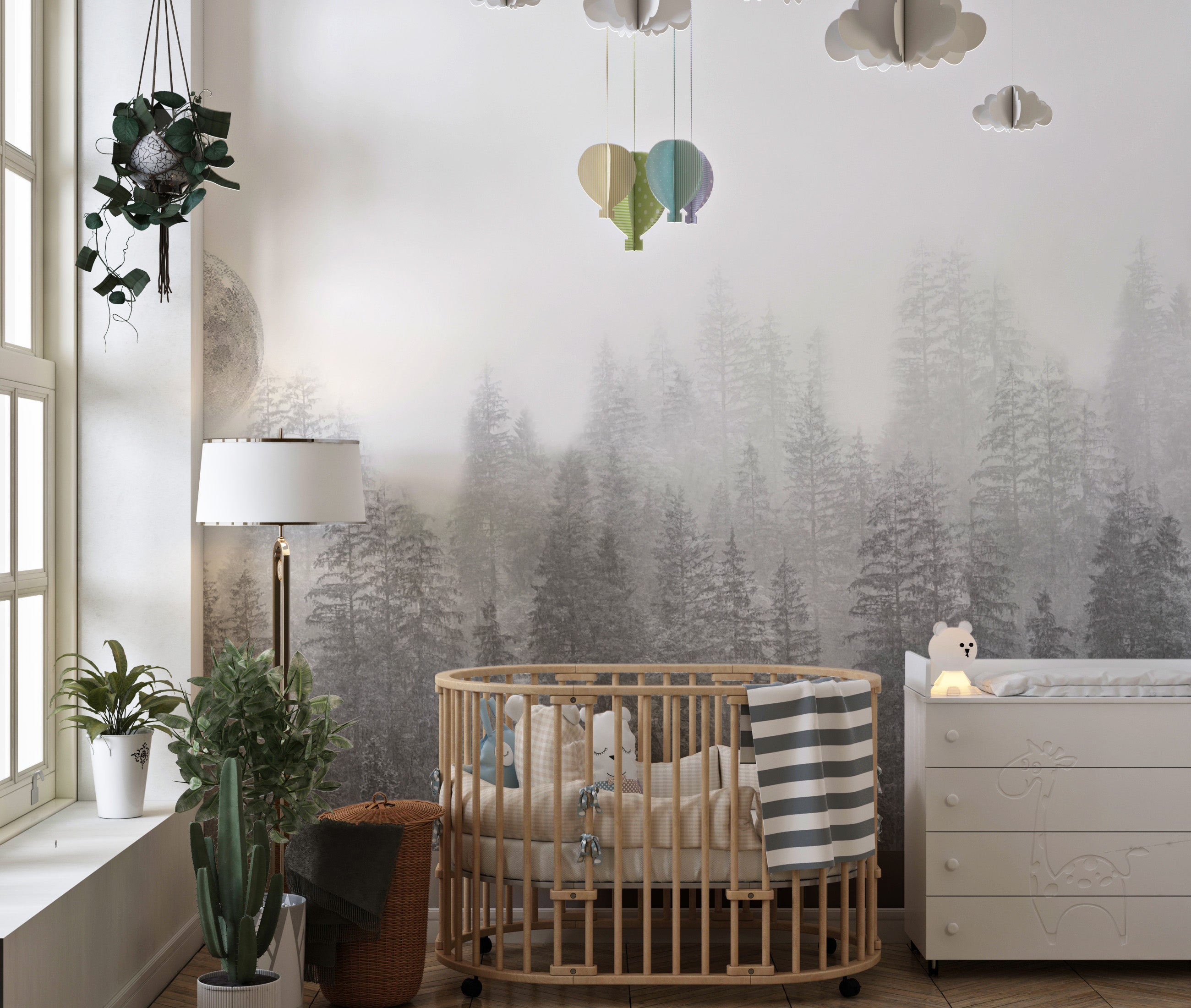 Mystical forest landscape wallpaper mural
