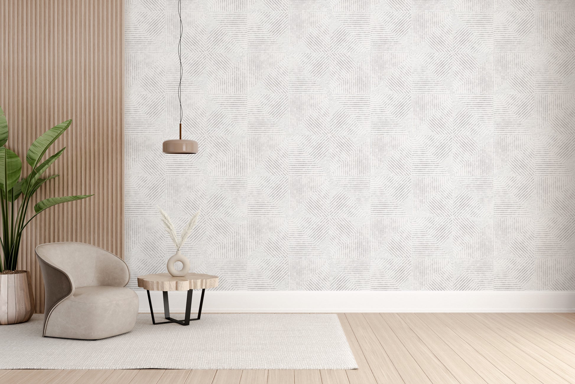 Geometric pattern wallpaper for modern interiors
