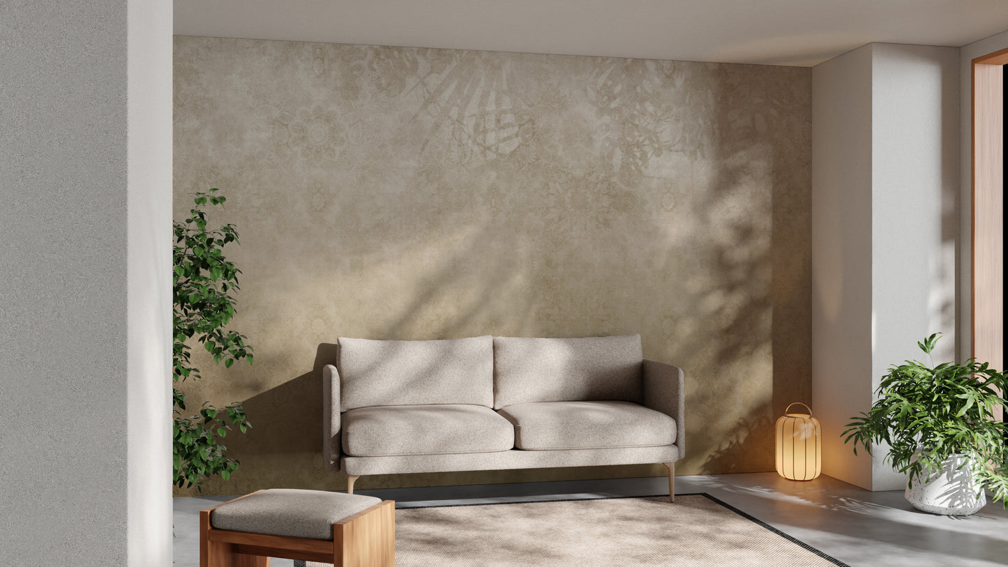 Sophisticated gold wallpaper with intricate designs
