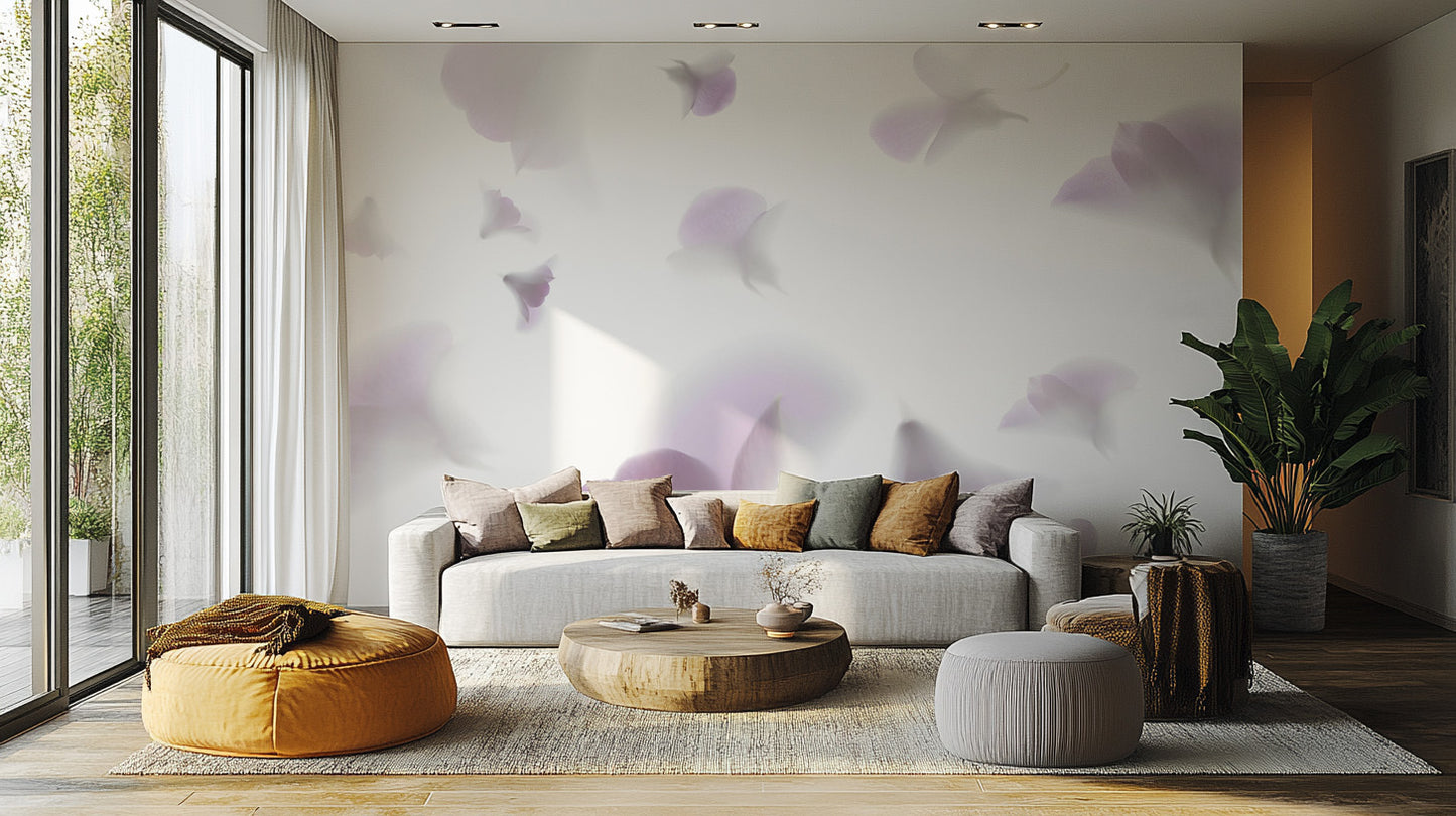 Modern minimalist flower wall mural
