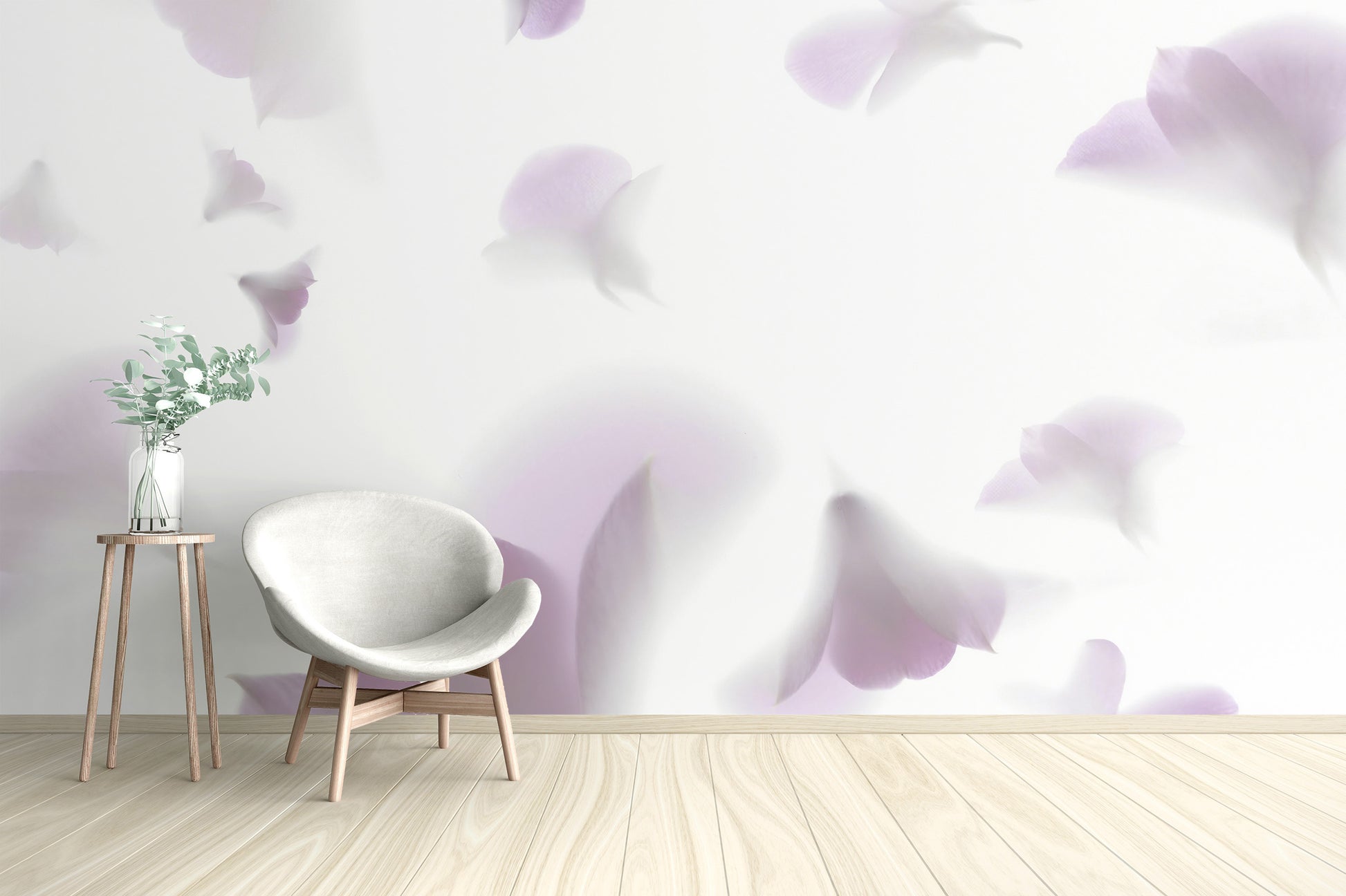 Soft pastel floral wallpaper design
