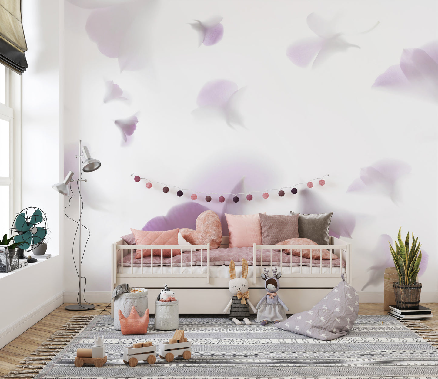 Light pastel floral wallpaper for walls
