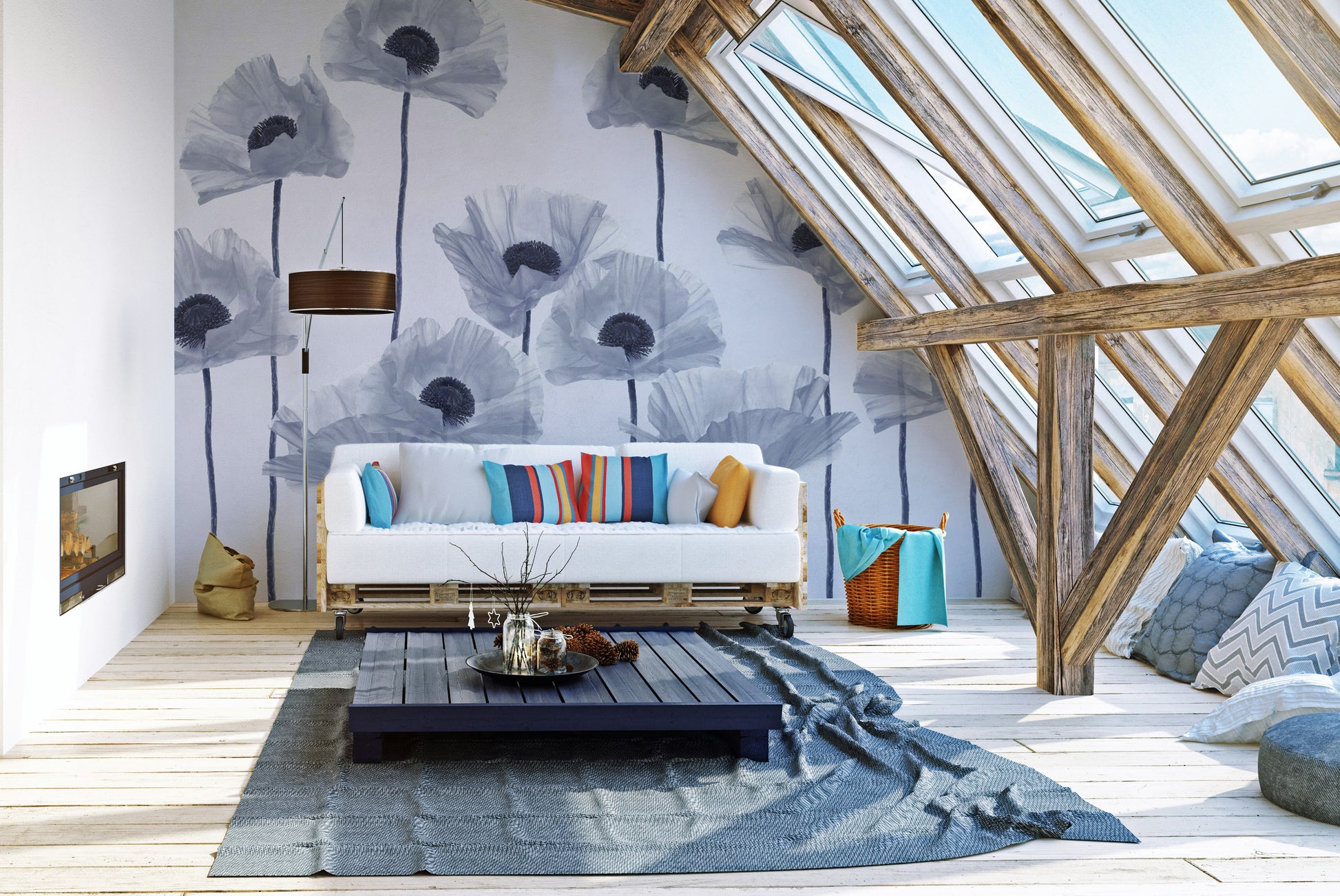 Poppy flower wallpaper for modern walls
