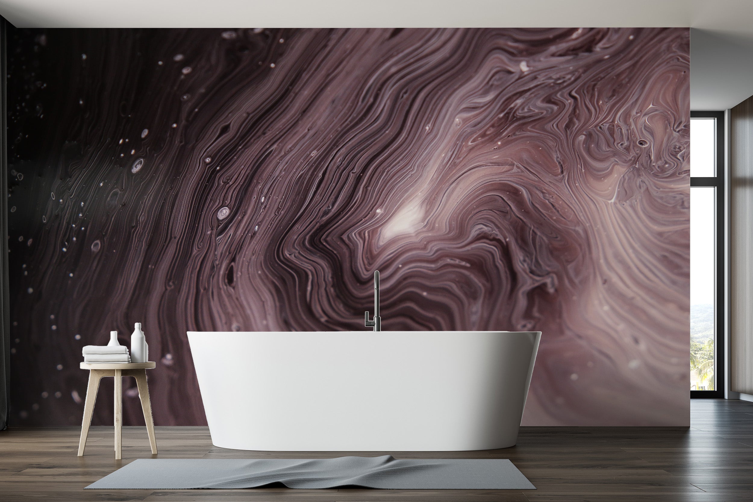 Wavy line abstract wallpaper for interiors
