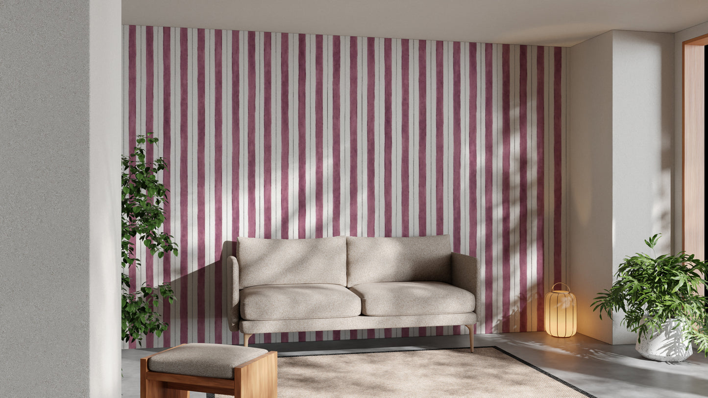 Elegant Maroon Striped Wallpaper Pattern
