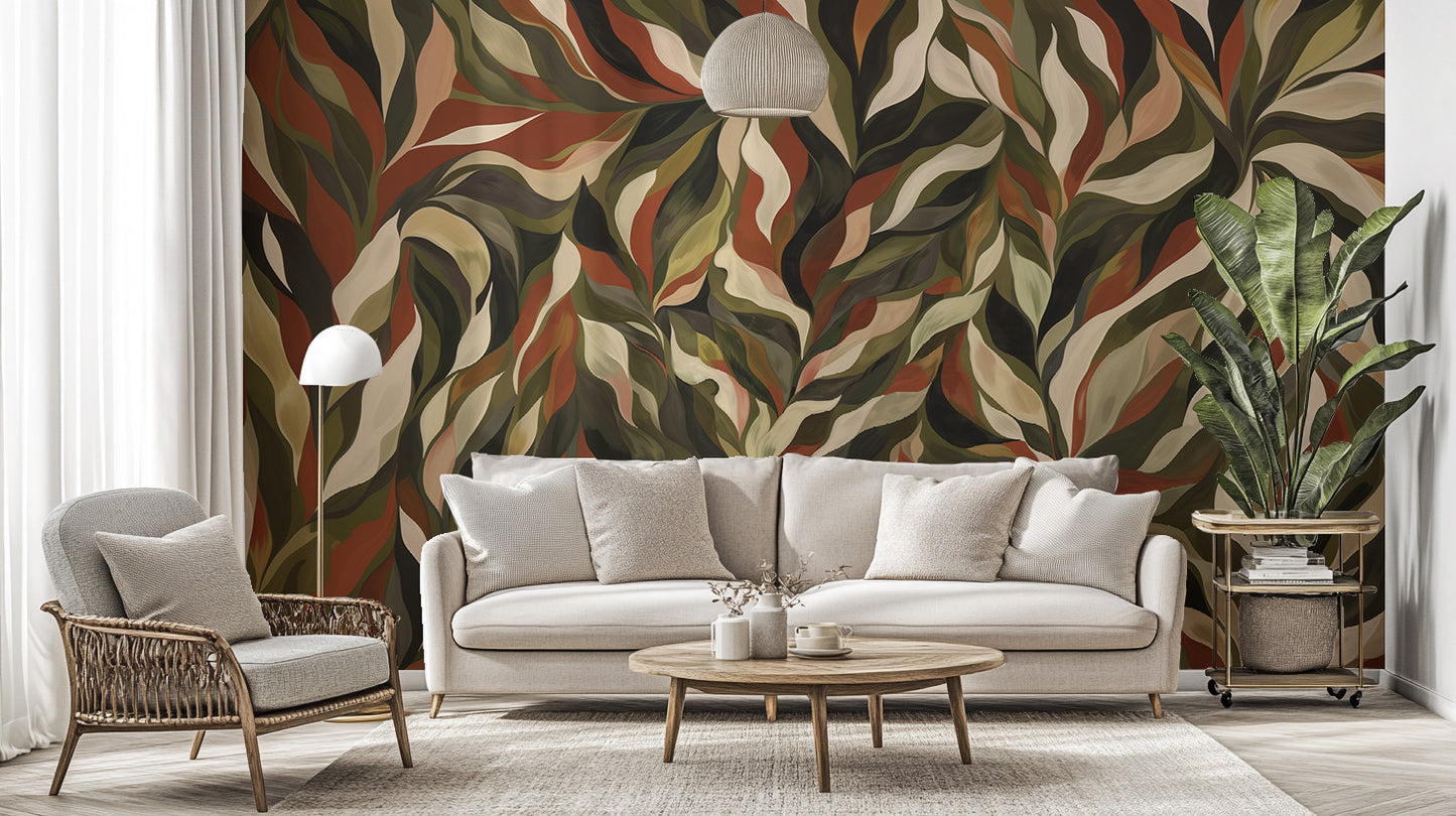 Elegant foliage in a modern abstract style
