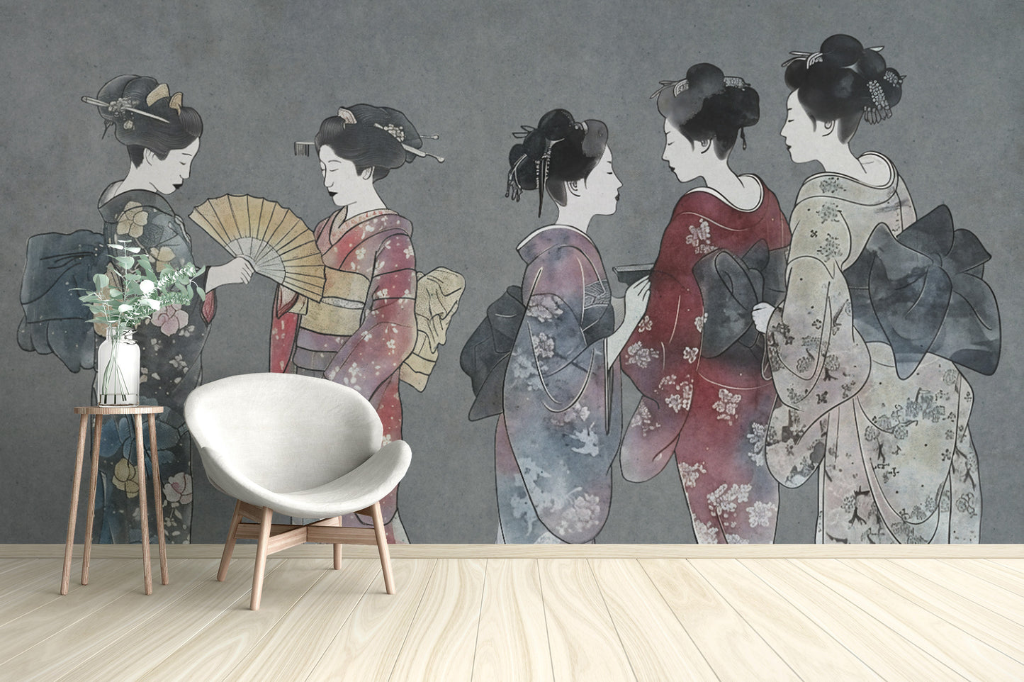 Beautiful silk embroidery on a traditional kimono
