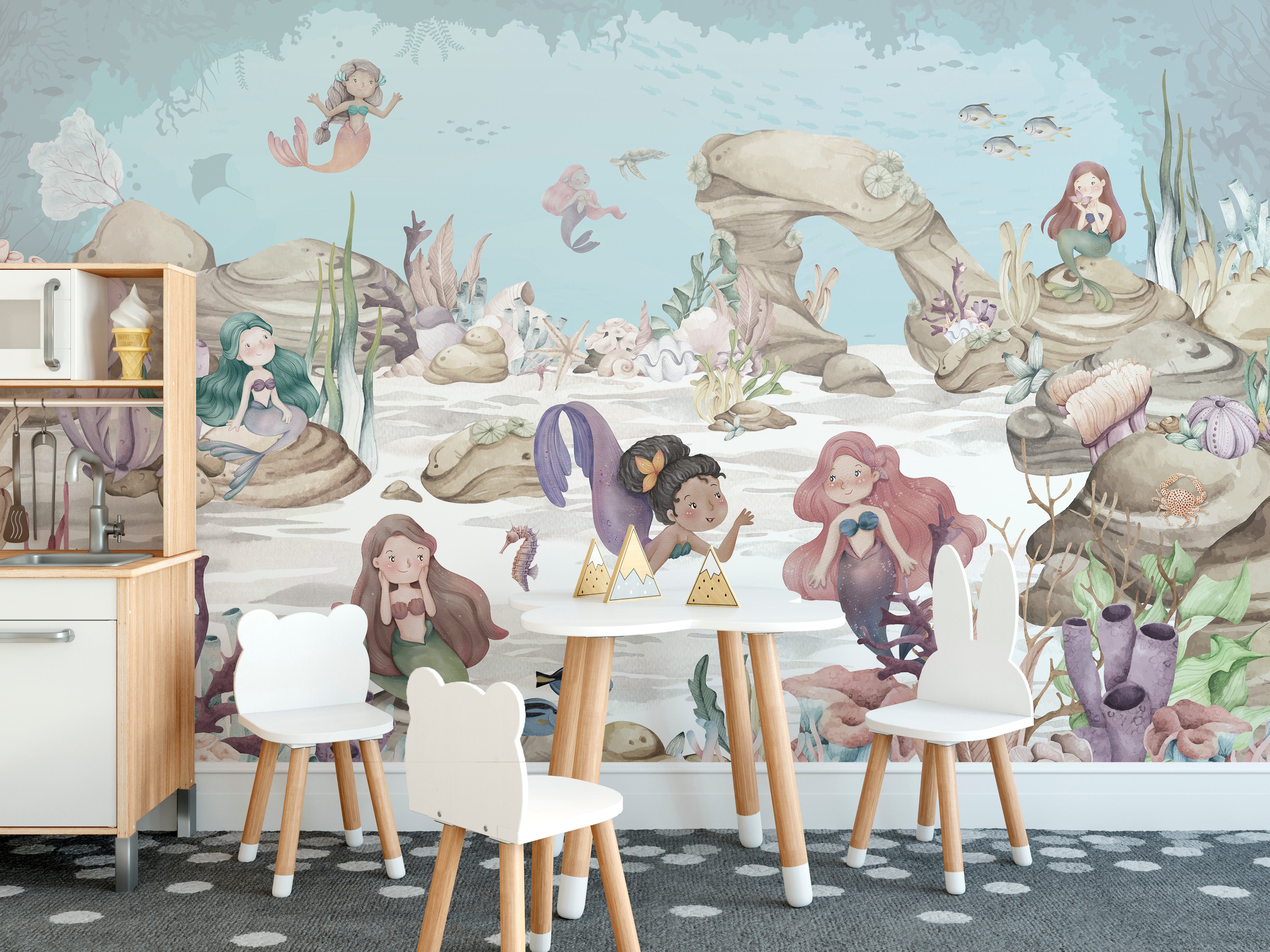 Mermaid Miracles wallpaper mural for Girls Room