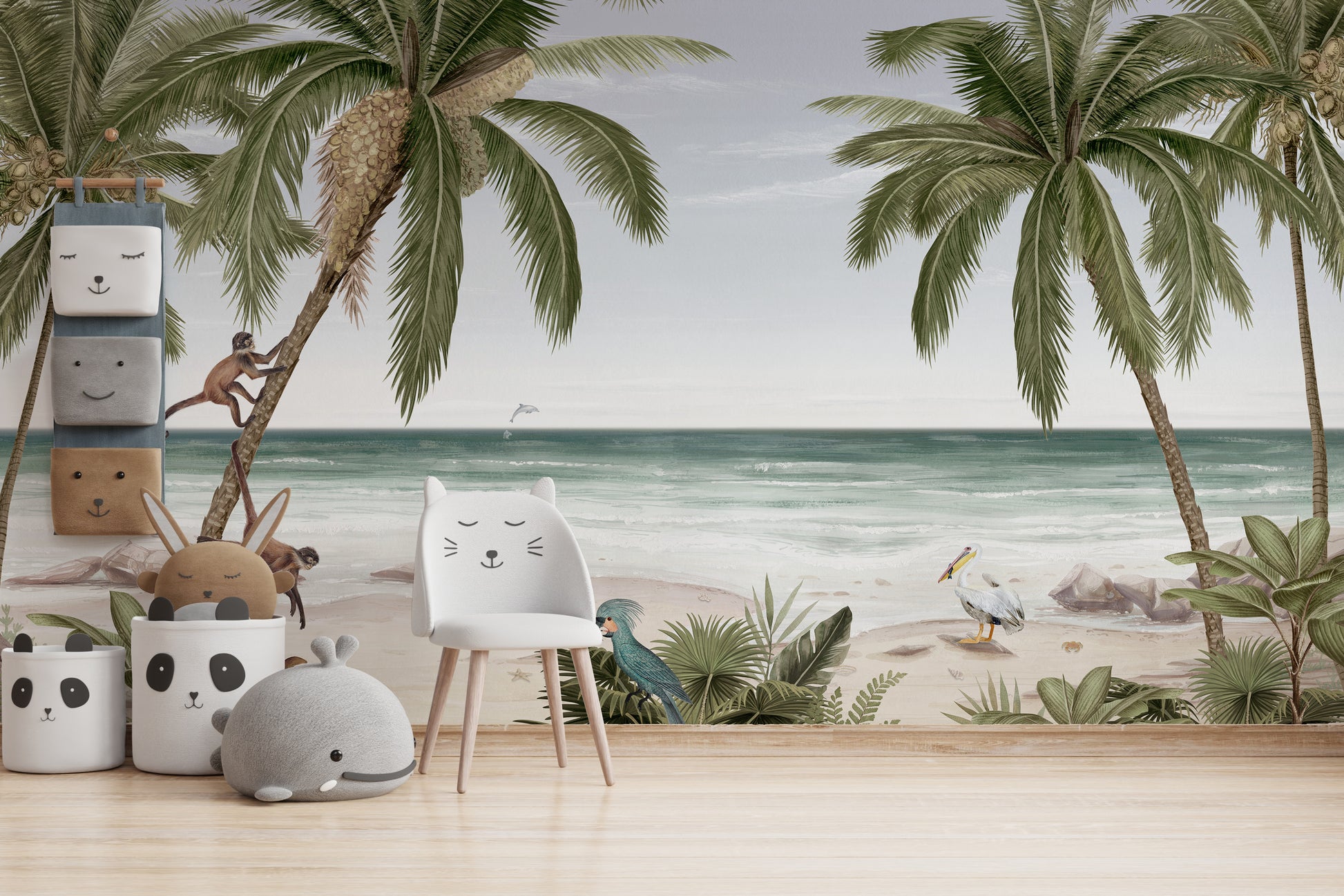 Palm tree beach wallpaper for a tropical and coastal vibe