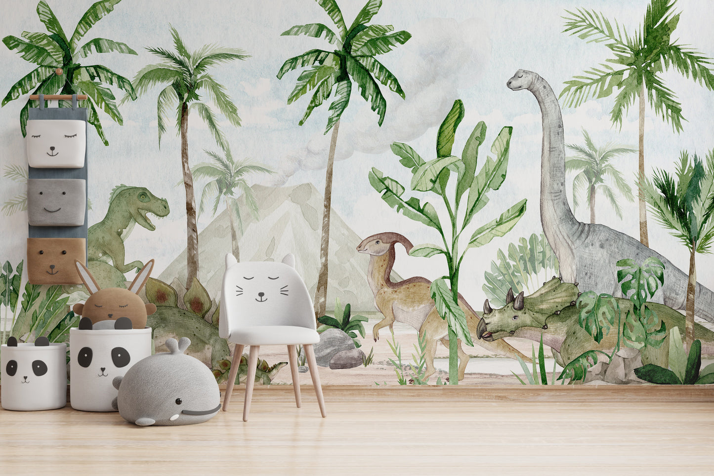 Watercolor Dinosaur Forest Wallpaper - Giffywalls