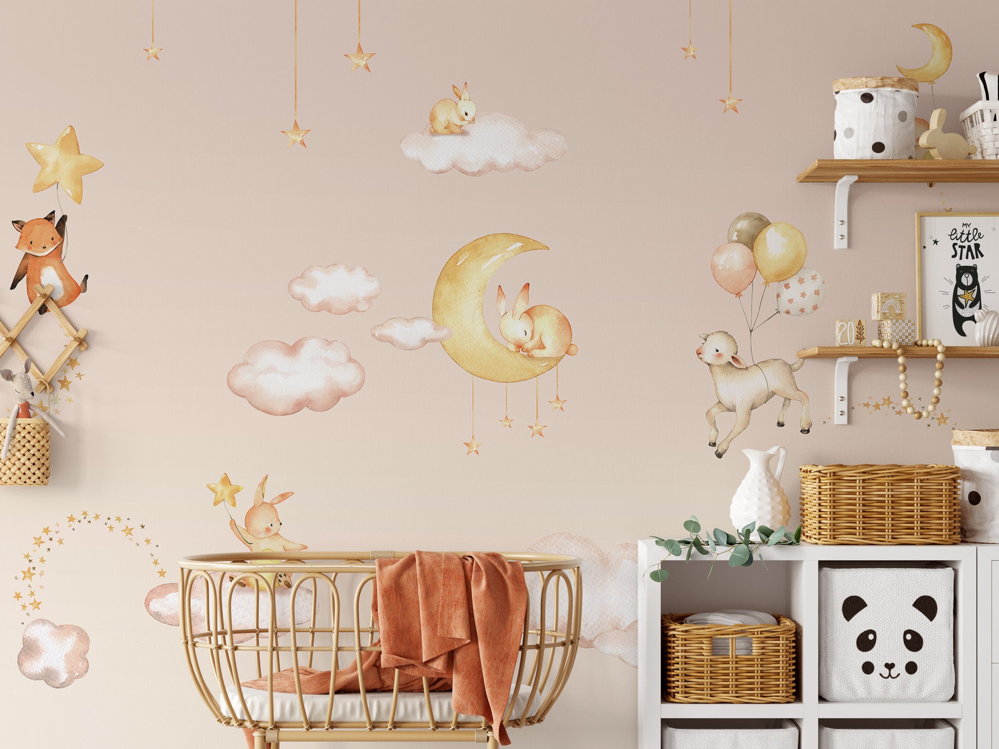 Pink Sweet dreams wallpaper for kids room - Giffywalls