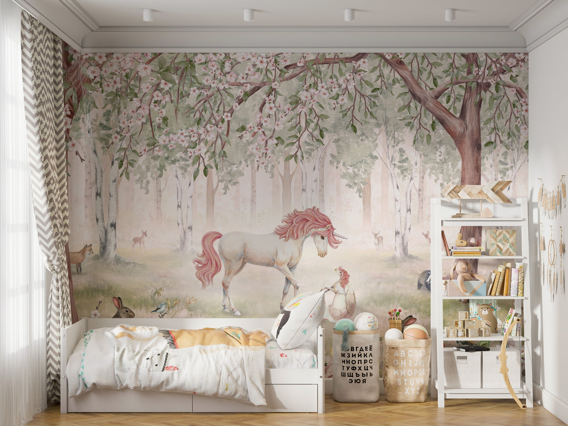 Enchanted Unicorn Forest Wall Mural
