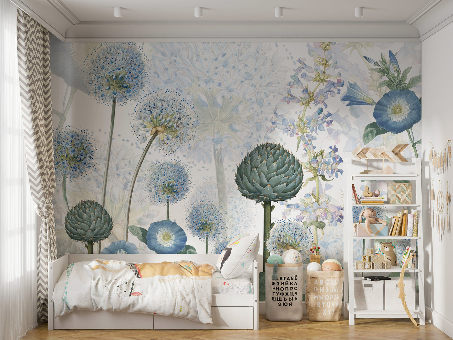 Blue Wild Meadow Wallpapers Mural