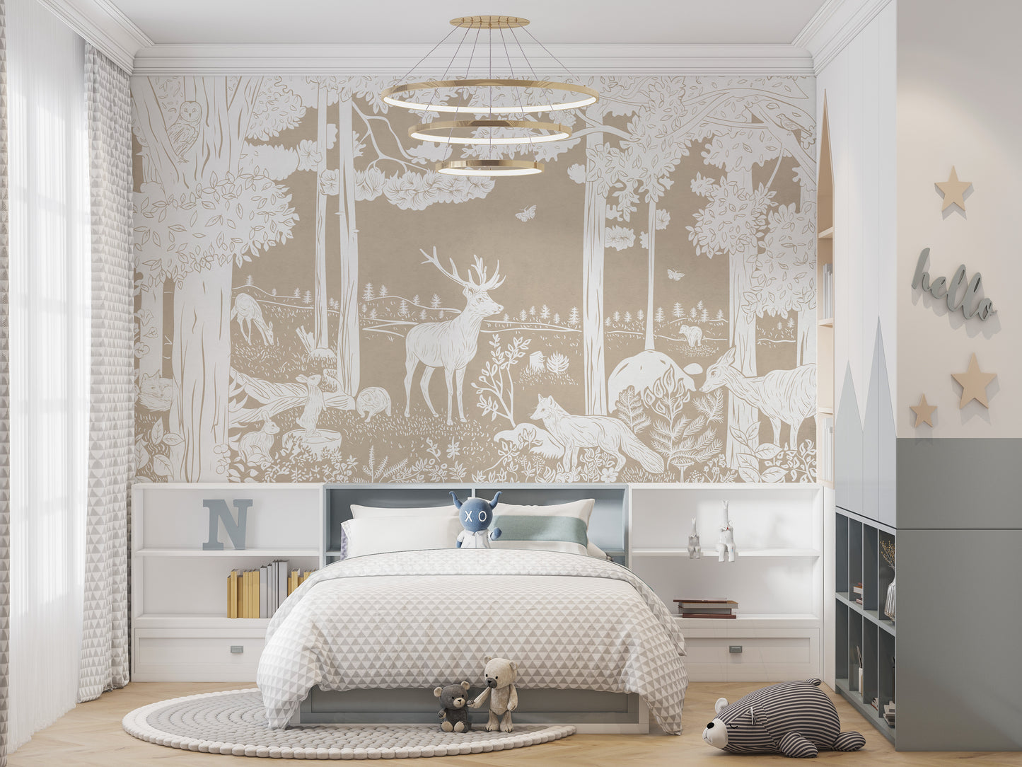 Monochrome Forest Brown Wall Mural