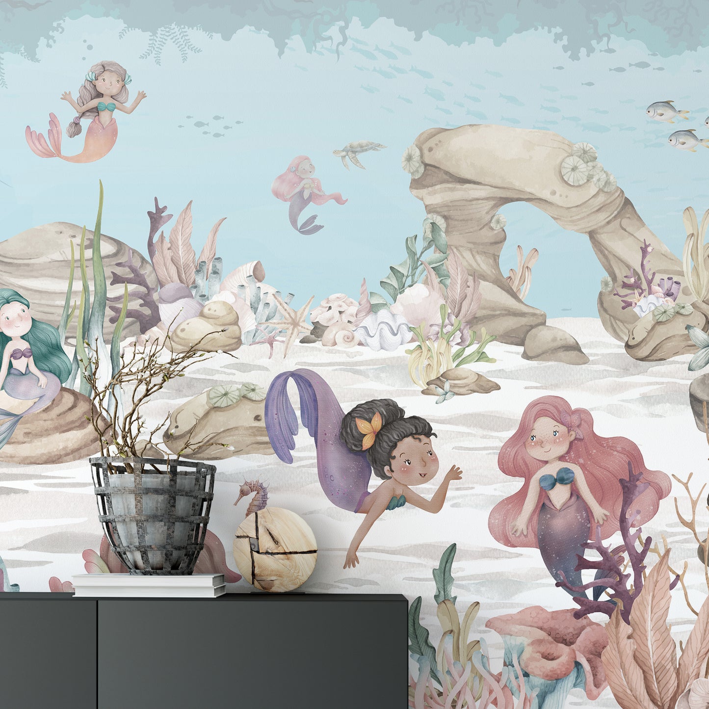 Mermaid Miracles Girls Room Mural