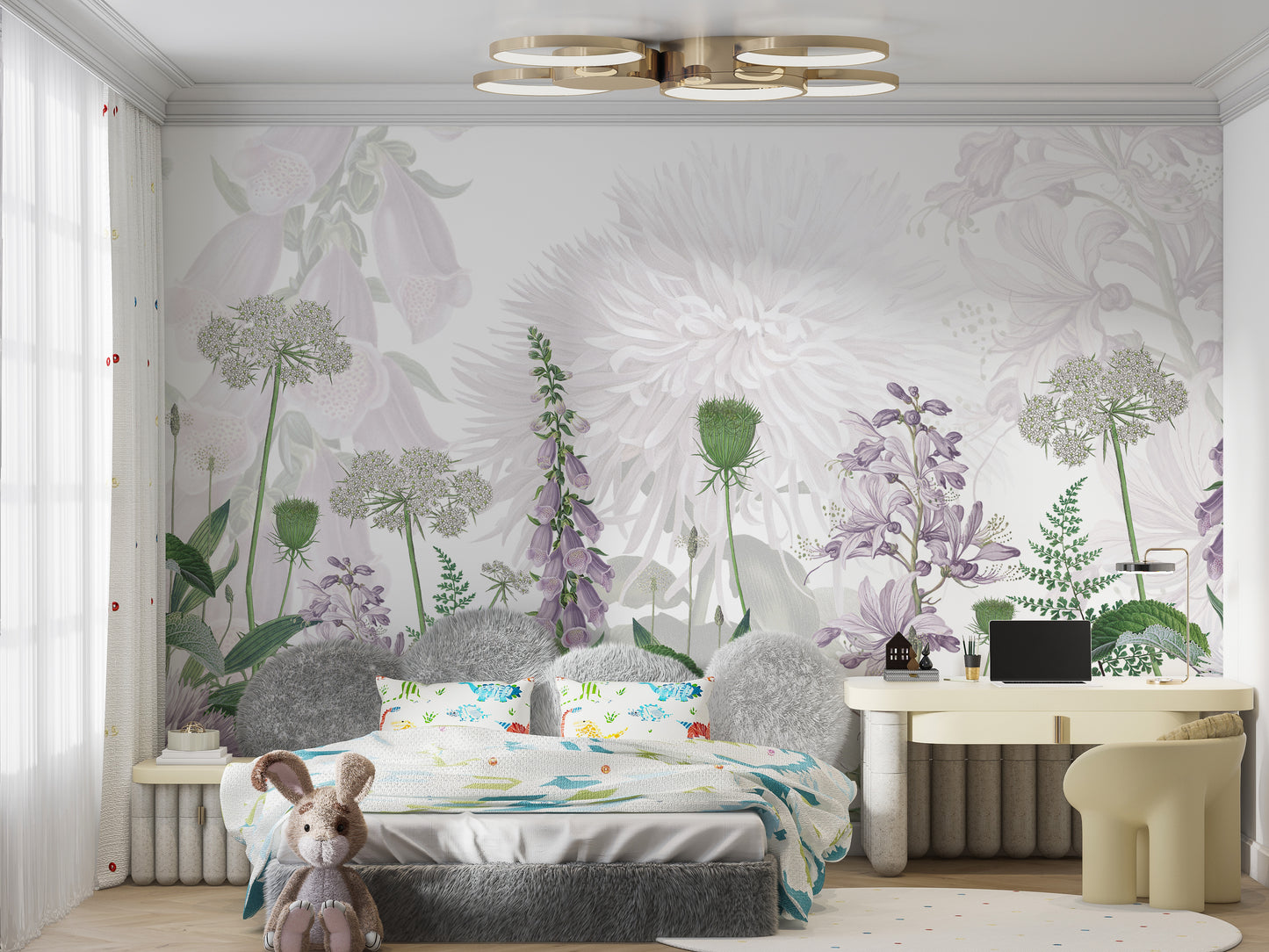 Foxglove Purple color Flowers wallpapers murals