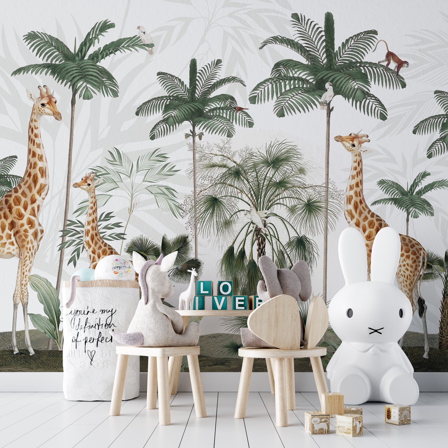 Gracious Giraffes wallpaper for walls