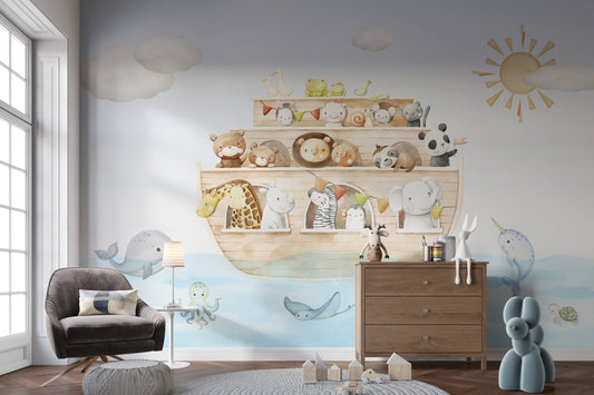 Nautical Adventure Animal Wallpaper for kids