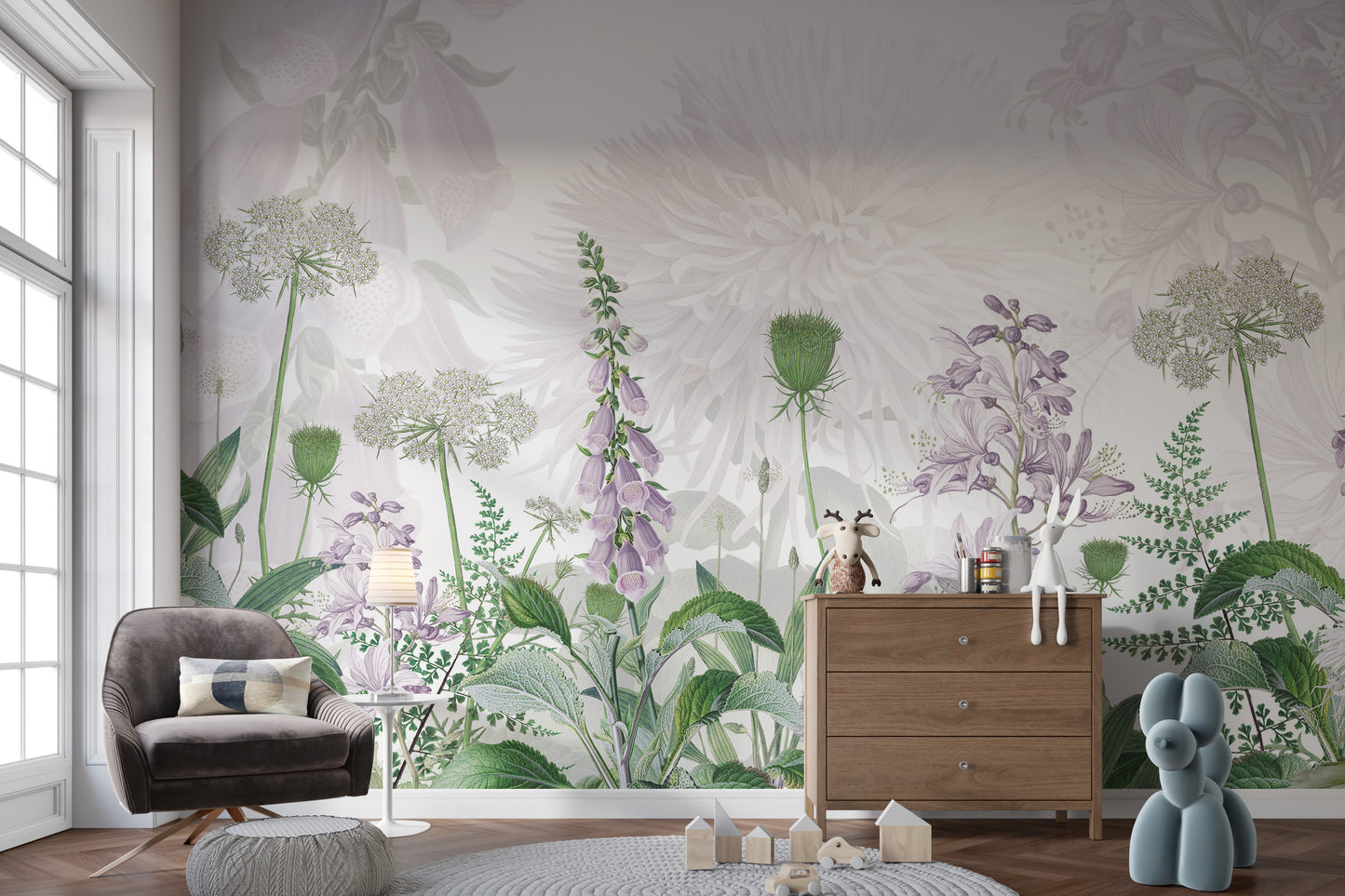 Foxglove Purple color Flowers wallpapers murals