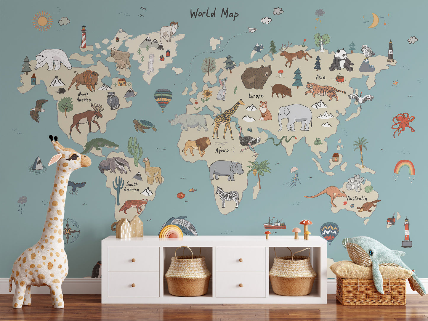 Animal Adventure Atlas Mural