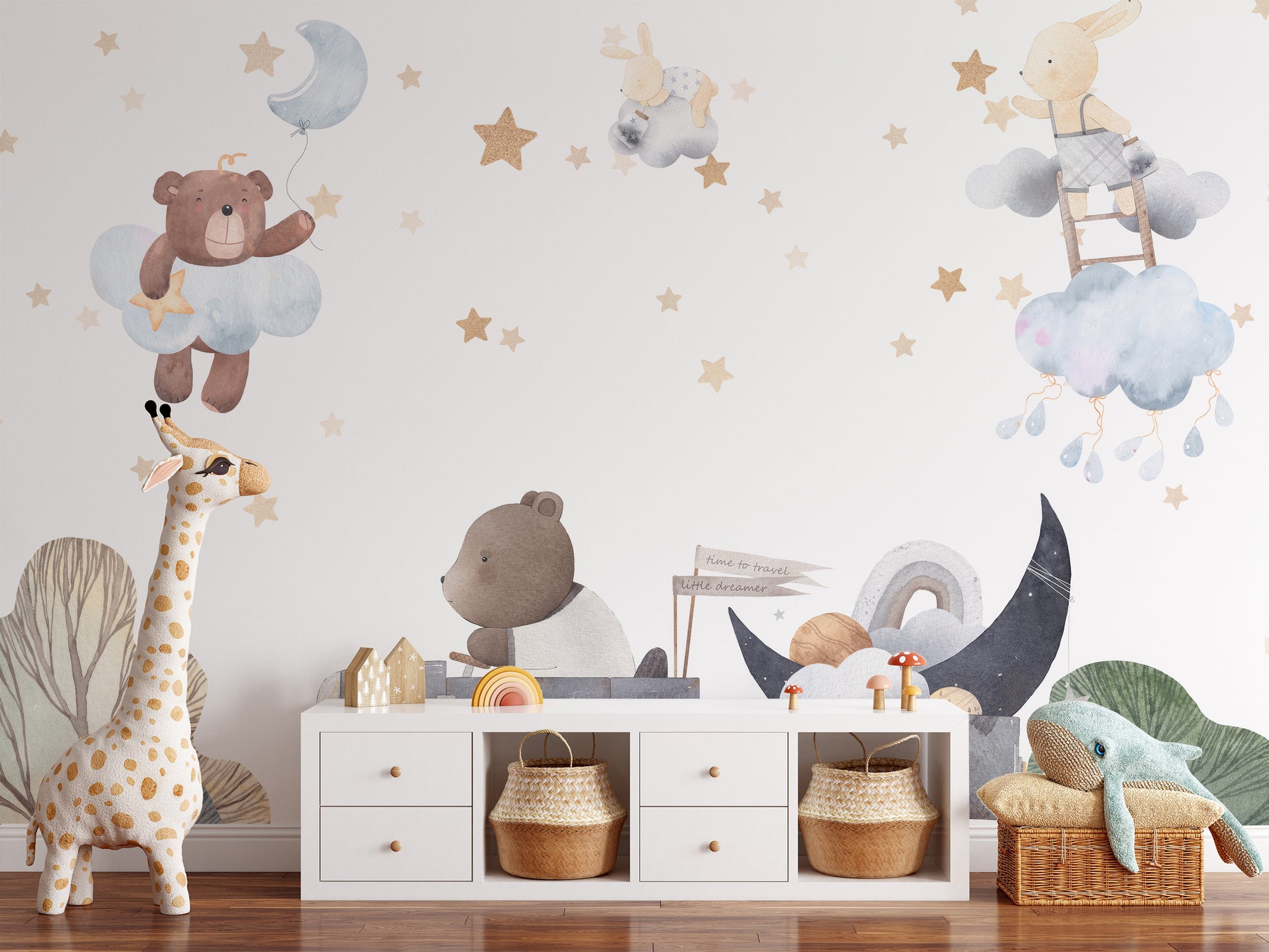 Dreamland Safari Nursery Mural
