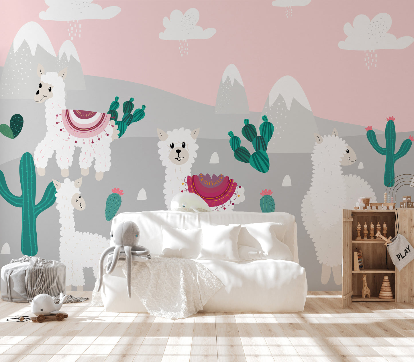 Fluffy Fiesta Llama Mural