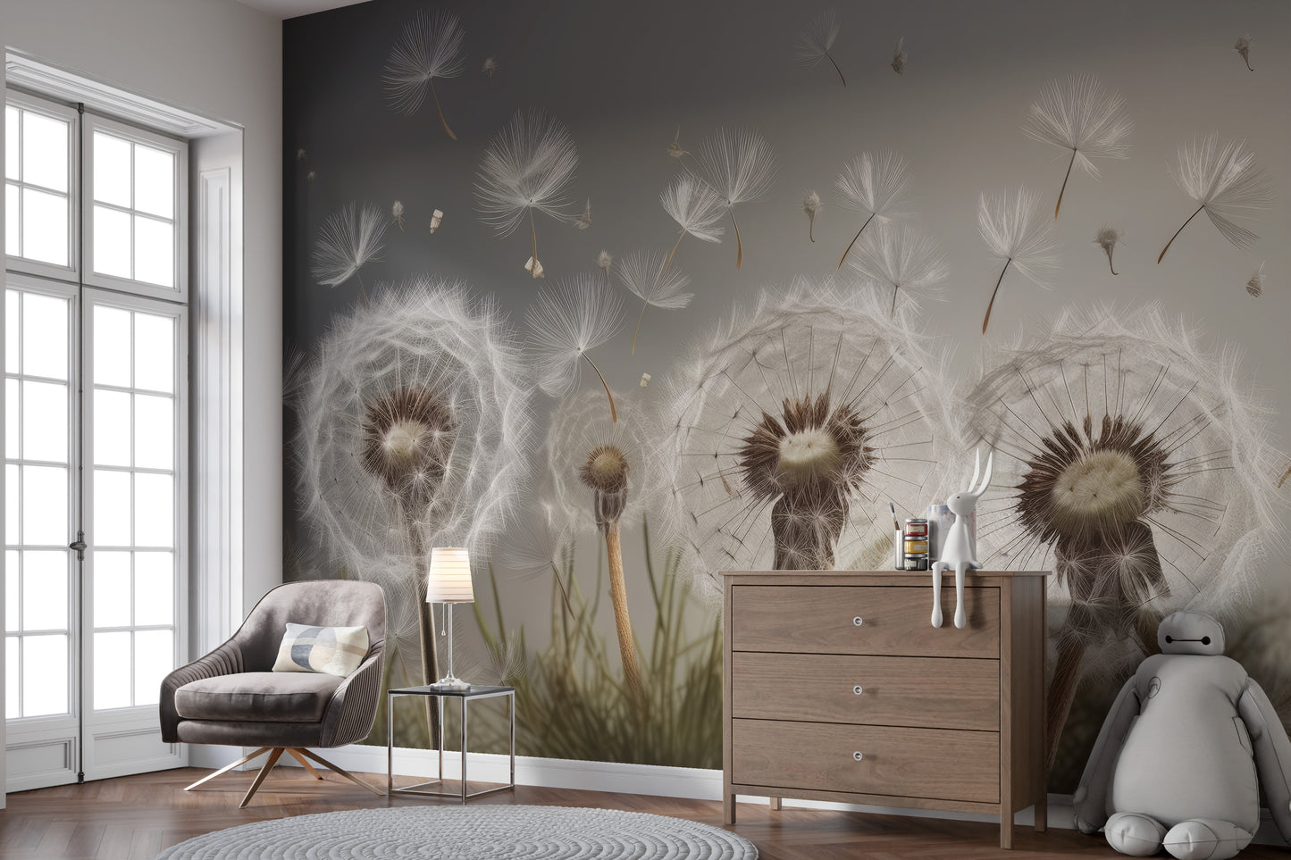 Dandelion Drifts Wallpaper Mural