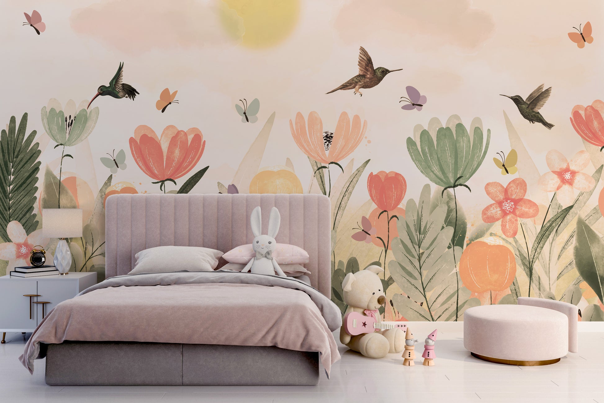 Lush Spring Blooms Wallpaper Design
