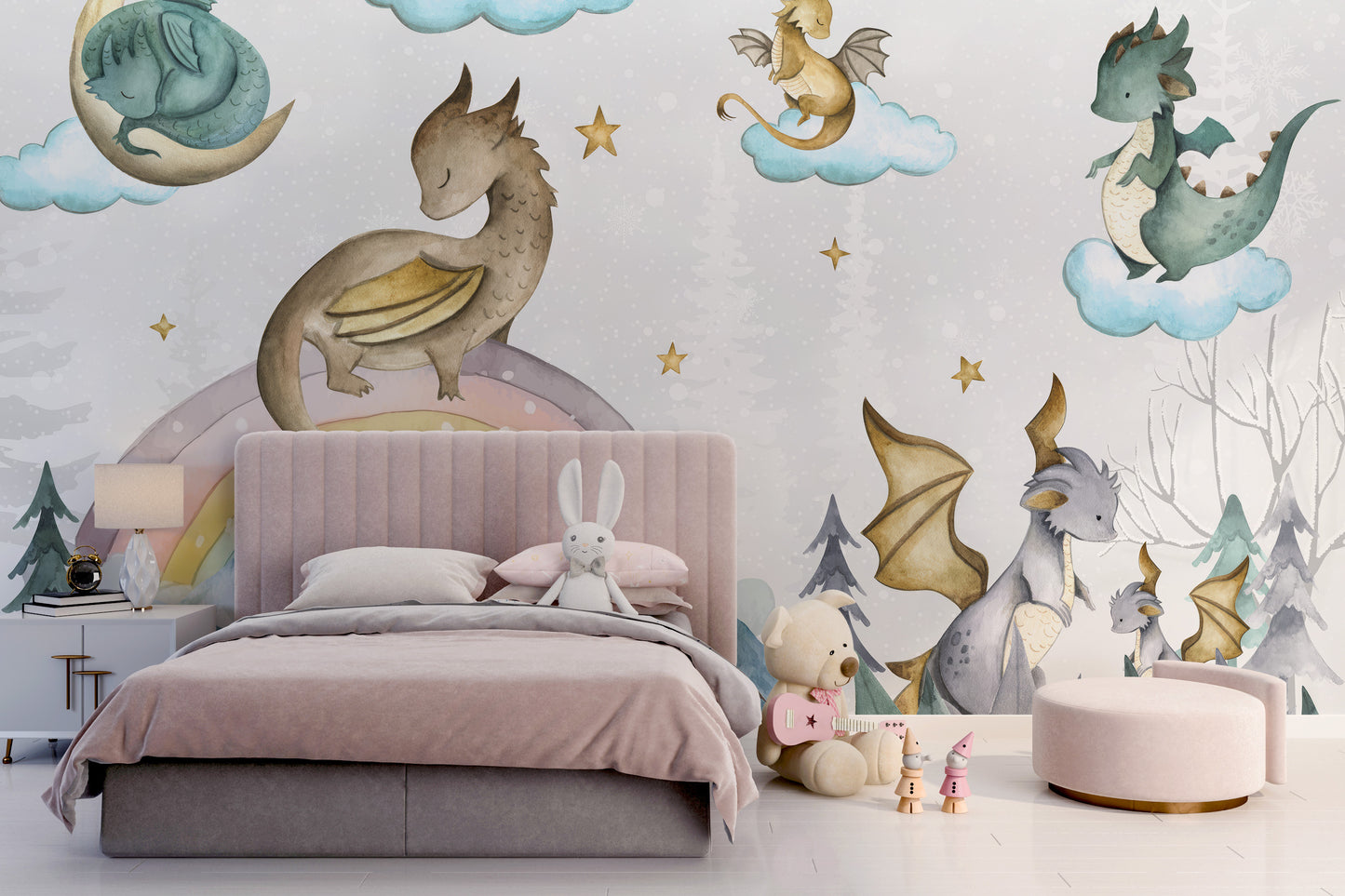 Mystical Dragon Wallpaper Mural - Giffywalls