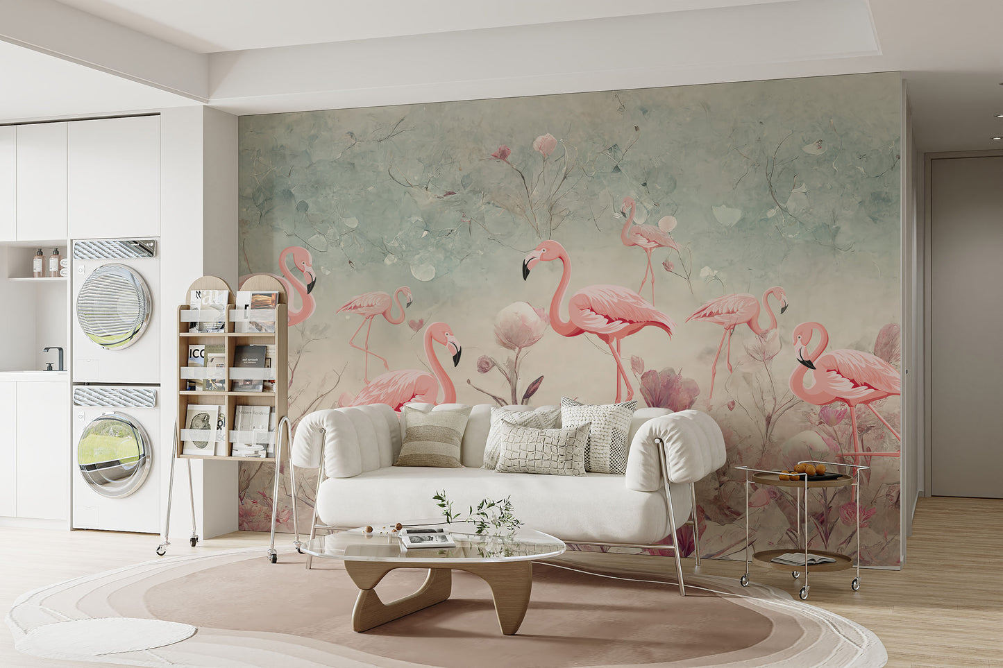 Whimsical Flamingo Paradise Wallpaper
