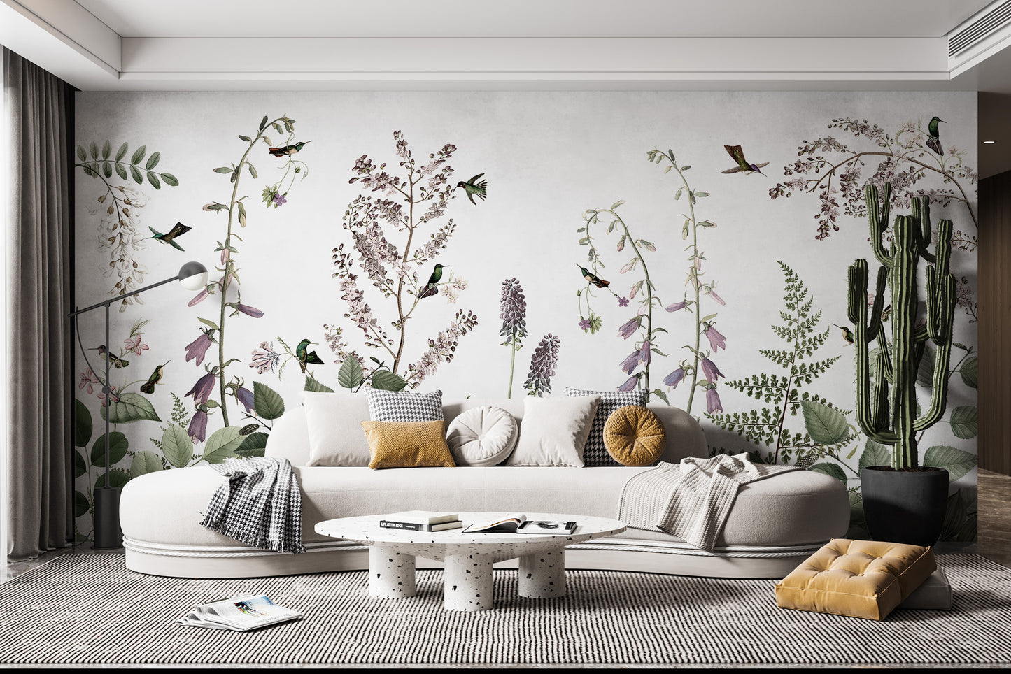 Hummingbird Hedge wallpaper Mural - Giffywalls