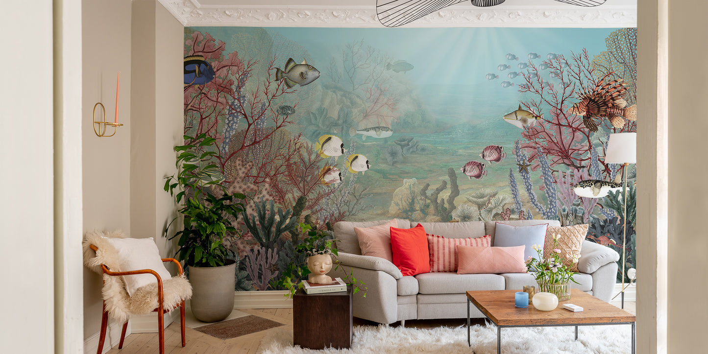 Underwater Corel reef wallpaper for renters