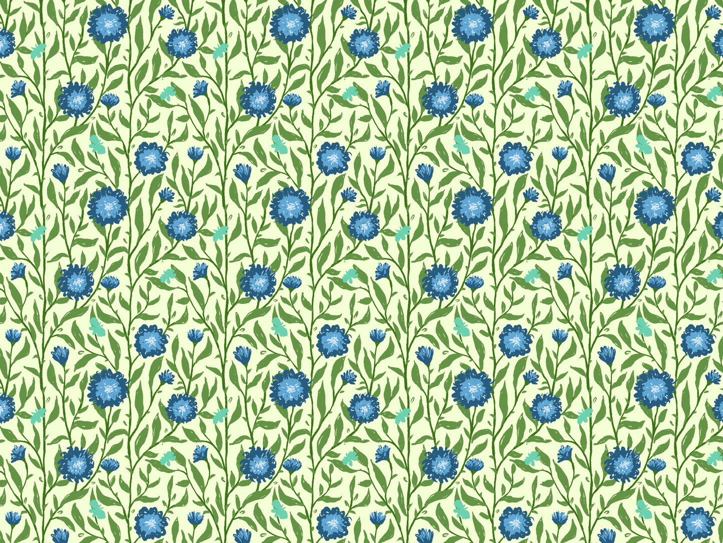 Spring Trellis Light Blue Wallpaper