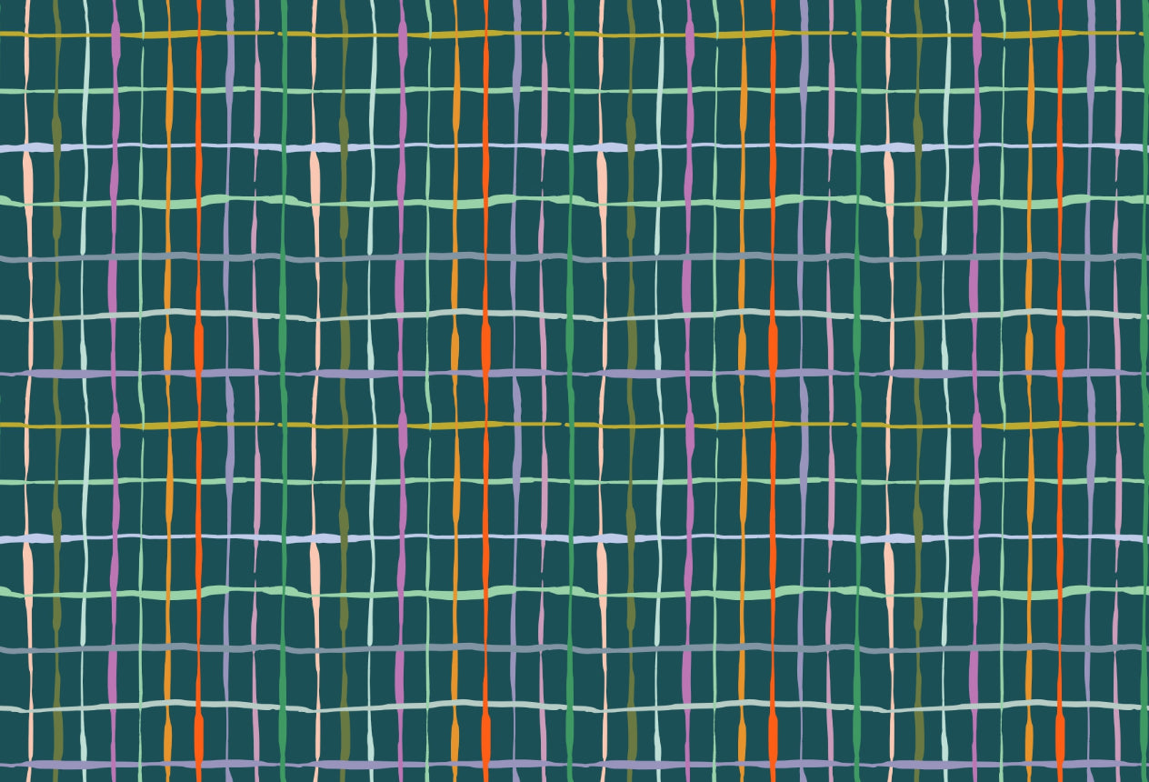 Dark Green Handdrawn Lines Wallpaper