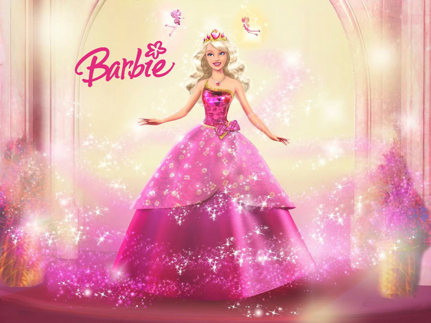 Pink Dress Barbie Wallpaper Murals