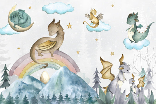 Mystical Dragon Wallpaper Mural