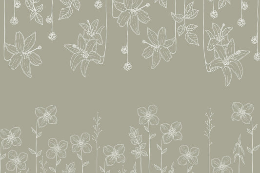 Sketch Garden Elegance Wallpaper Mural