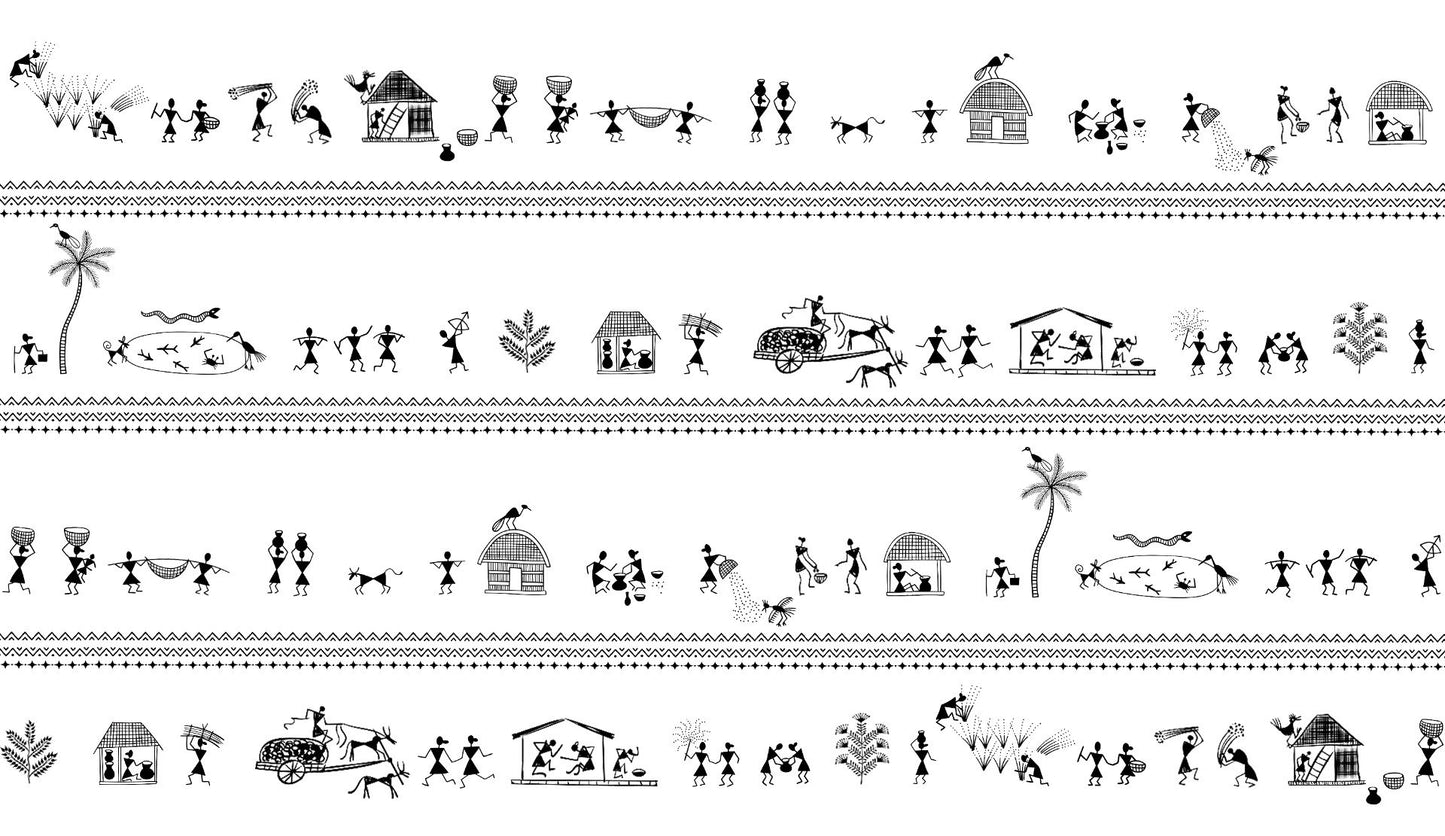 Tribal Rhythms Art Strip Wallpaper