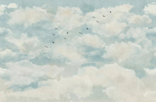 Clouds and Birds Wallpaper Mural