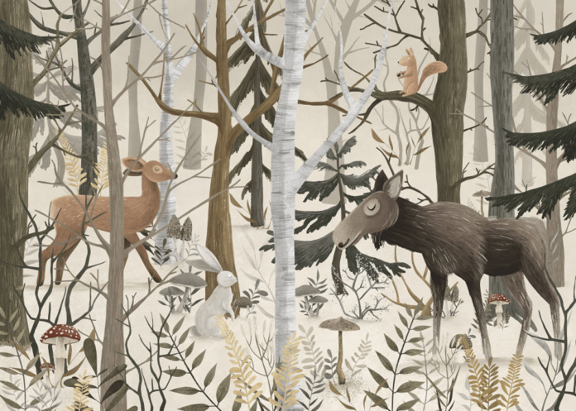 Woodland Creatures Wall Mural