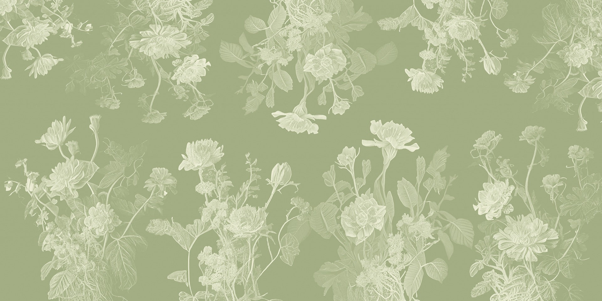 Light Green Floral Bedroom Wallpaper Murals