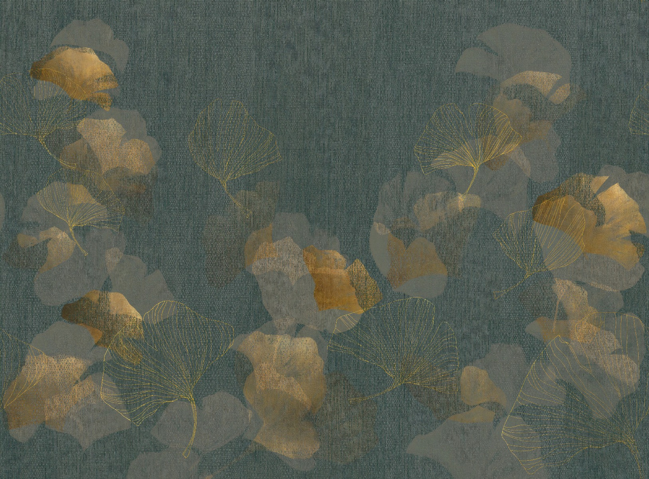 Gold Leaves Wallpaper Murals - Giffywalls