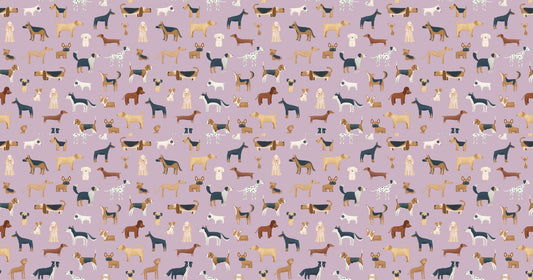 Lilac Dog Pattern Wallpaper