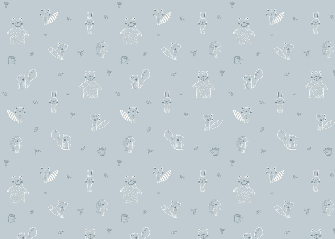 Blue Baby Forest Friends Wallpaper - Giffywalls