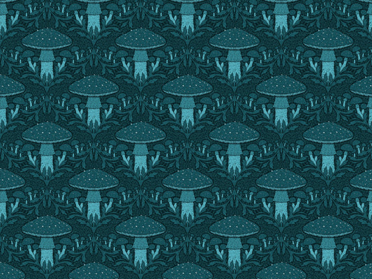 Heritage Mushroom Blue Wallpaper