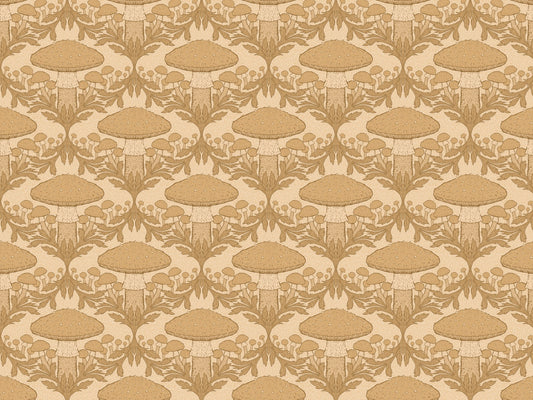 Beige Heritage Mushroom Wallpaper