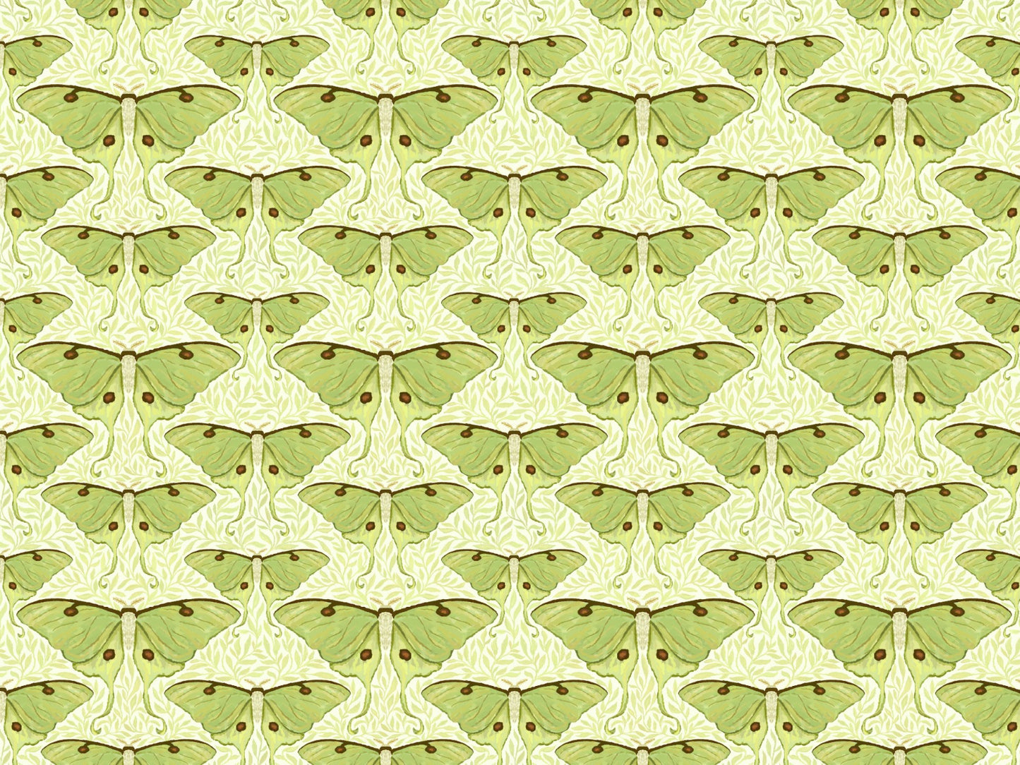 Luna Moth and Leaves Wallpaper for Walls