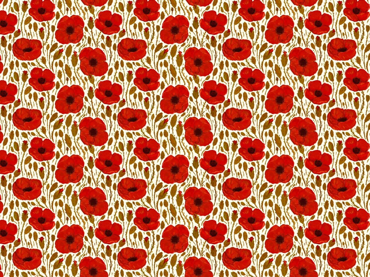 Light Red Poppy Removable Wallpaper